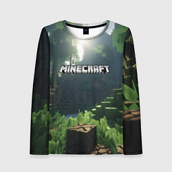 Женский лонгслив Minecraft logo world