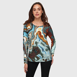 Лонгслив женский Мраморная текстура, цвет: 3D-принт — фото 2