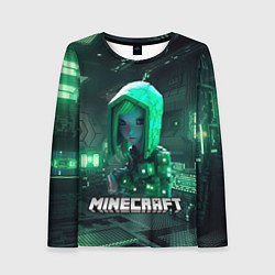 Лонгслив женский Minecraft девушка хакер, цвет: 3D-принт