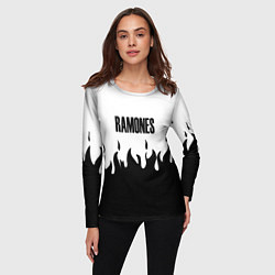 Лонгслив женский Ramones fire black rock, цвет: 3D-принт — фото 2