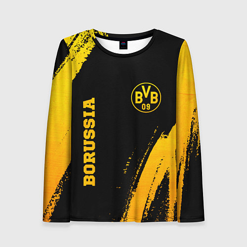 Женский лонгслив Borussia - gold gradient вертикально / 3D-принт – фото 1