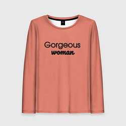 Лонгслив женский Gorgeous woman персиковый, цвет: 3D-принт