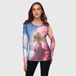 Лонгслив женский Сиэми Морияма - Синий экзорцист, цвет: 3D-принт — фото 2
