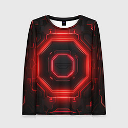 Женский лонгслив Nvidia style black and red neon