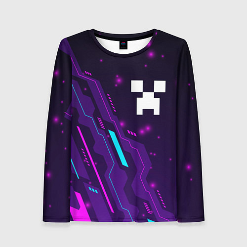 Женский лонгслив Minecraft neon gaming / 3D-принт – фото 1
