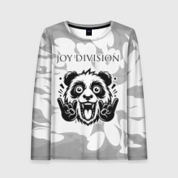 Лонгслив женский Joy Division рок панда на светлом фоне, цвет: 3D-принт