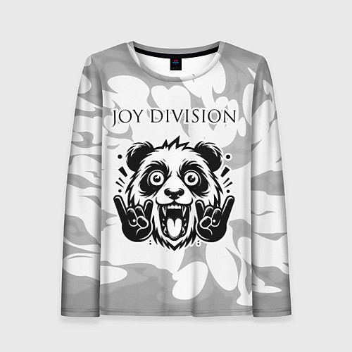 Женский лонгслив Joy Division рок панда на светлом фоне / 3D-принт – фото 1
