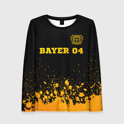 Женский лонгслив Bayer 04 - gold gradient посередине / 3D-принт – фото 1