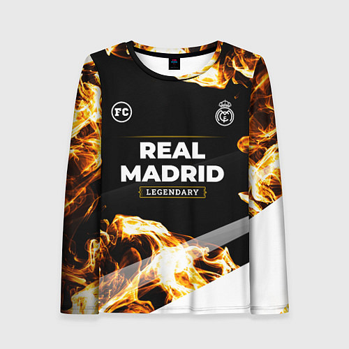 Женский лонгслив Real Madrid legendary sport fire / 3D-принт – фото 1