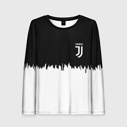Лонгслив женский Juventus белый огонь текстура, цвет: 3D-принт
