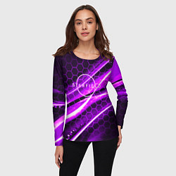 Лонгслив женский Starfield game logo neon, цвет: 3D-принт — фото 2