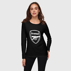 Лонгслив женский Arsenal fc белое лого, цвет: 3D-принт — фото 2