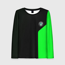 Женский лонгслив Skoda pattern sport green