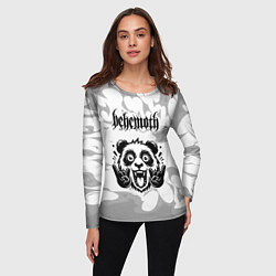 Лонгслив женский Behemoth рок панда на светлом фоне, цвет: 3D-принт — фото 2