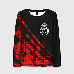 Лонгслив женский Real Madrid sport grunge, цвет: 3D-принт