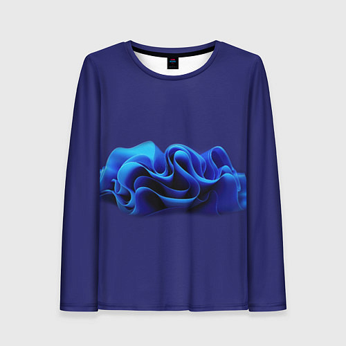 Женский лонгслив Синие воланы графика / 3D-принт – фото 1
