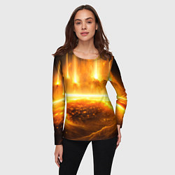 Лонгслив женский Солнечная плазма вспышки, цвет: 3D-принт — фото 2