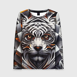 Женский лонгслив Абстракция: тигр