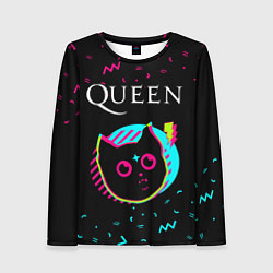 Лонгслив женский Queen - rock star cat, цвет: 3D-принт