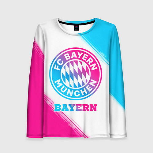 Женский лонгслив Bayern neon gradient style / 3D-принт – фото 1