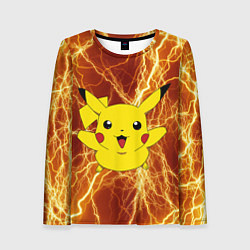 Женский лонгслив Pikachu yellow lightning