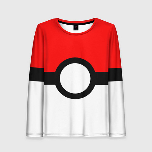 Женский лонгслив Pokeball texture / 3D-принт – фото 1