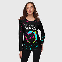 Лонгслив женский Thirty Seconds to Mars - rock star cat, цвет: 3D-принт — фото 2
