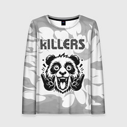 Лонгслив женский The Killers рок панда на светлом фоне, цвет: 3D-принт