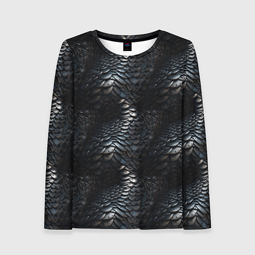 Женский лонгслив Блестящая металлическая броня / 3D-принт – фото 1