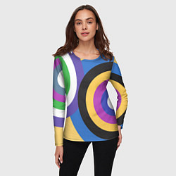 Лонгслив женский Разноцветные круги, абстракция, цвет: 3D-принт — фото 2