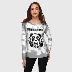 Лонгслив женский Breaking Benjamin рок панда на светлом фоне, цвет: 3D-принт — фото 2