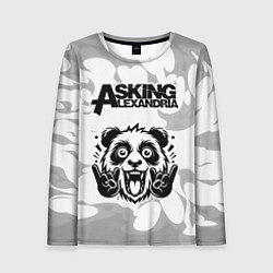 Женский лонгслив Asking Alexandria рок панда на светлом фоне