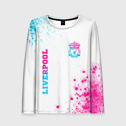 Женский лонгслив Liverpool neon gradient style вертикально