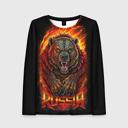 Женский лонгслив Русский агрессивный медведь