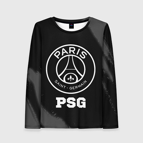 Женский лонгслив PSG sport на темном фоне / 3D-принт – фото 1