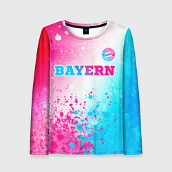 Женский лонгслив Bayern neon gradient style посередине