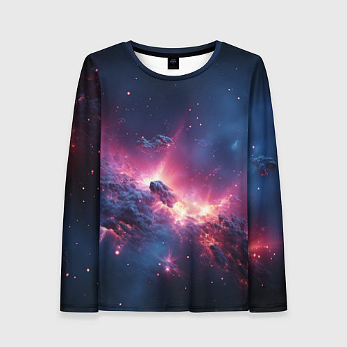Женский лонгслив Взрыв в космосе / 3D-принт – фото 1