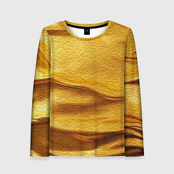 Лонгслив женский Золотая поверхность с волнами и рябью, цвет: 3D-принт