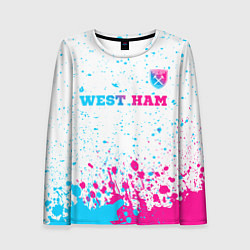 Женский лонгслив West Ham neon gradient style посередине