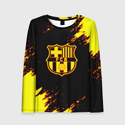 Женский лонгслив Barcelona огненные краски лого