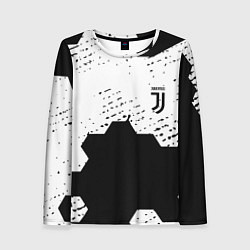 Лонгслив женский Juventus hexagon black sport, цвет: 3D-принт