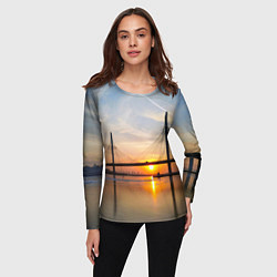 Лонгслив женский Вантовый мост в Санкт-Петербурге, цвет: 3D-принт — фото 2