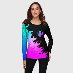 Лонгслив женский Cowboy Bebop неоновый огонь, цвет: 3D-принт — фото 2