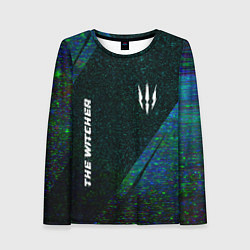 Лонгслив женский The Witcher glitch blue, цвет: 3D-принт