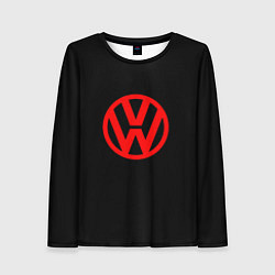 Лонгслив женский Volkswagen red logo, цвет: 3D-принт