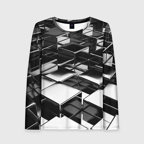 Женский лонгслив Хромированная абстракция / 3D-принт – фото 1