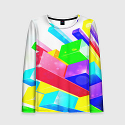 Женский лонгслив Цветные столбы