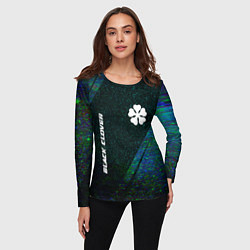 Лонгслив женский Black Clover glitch blue, цвет: 3D-принт — фото 2