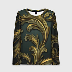 Лонгслив женский Золотые старые темные узоры, цвет: 3D-принт