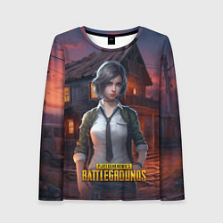 Лонгслив женский PUBG девушка в игре, цвет: 3D-принт